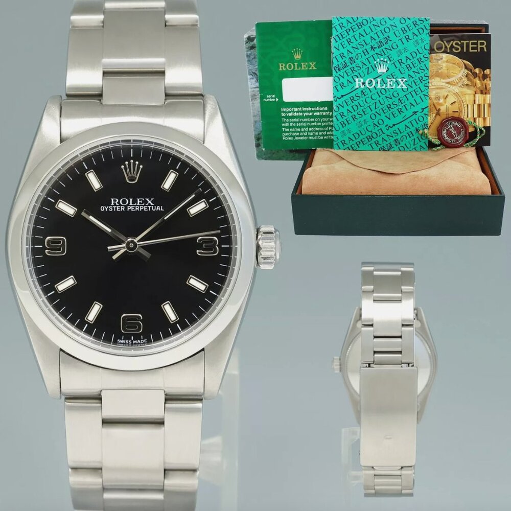 Sale! Ladies Black Rolex Dress 31mm Watch With BOX